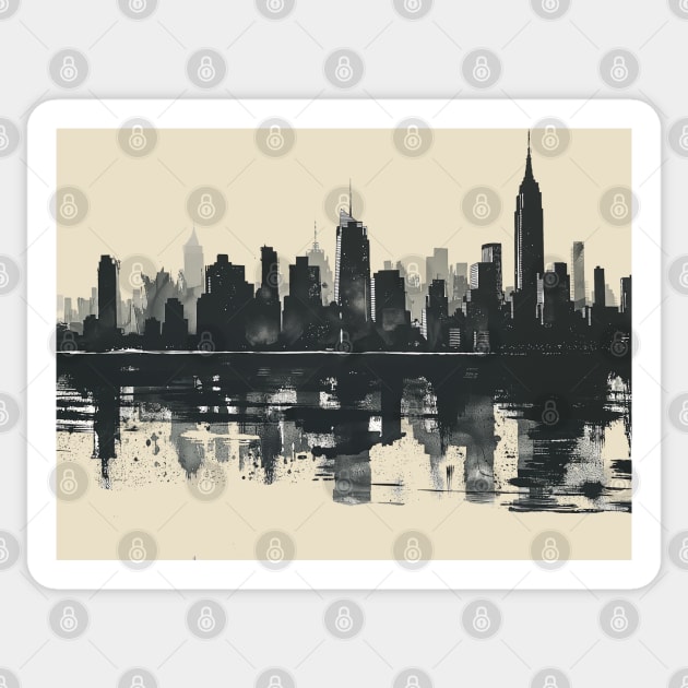 Cityscape Sticker by Bee's Pickled Art